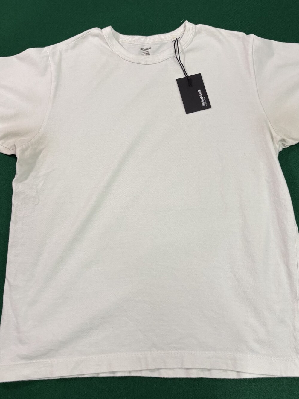 Buck Mason White Continental Club Toughknit Tee Mens LARGE MSRP $68 NWI [DD19]